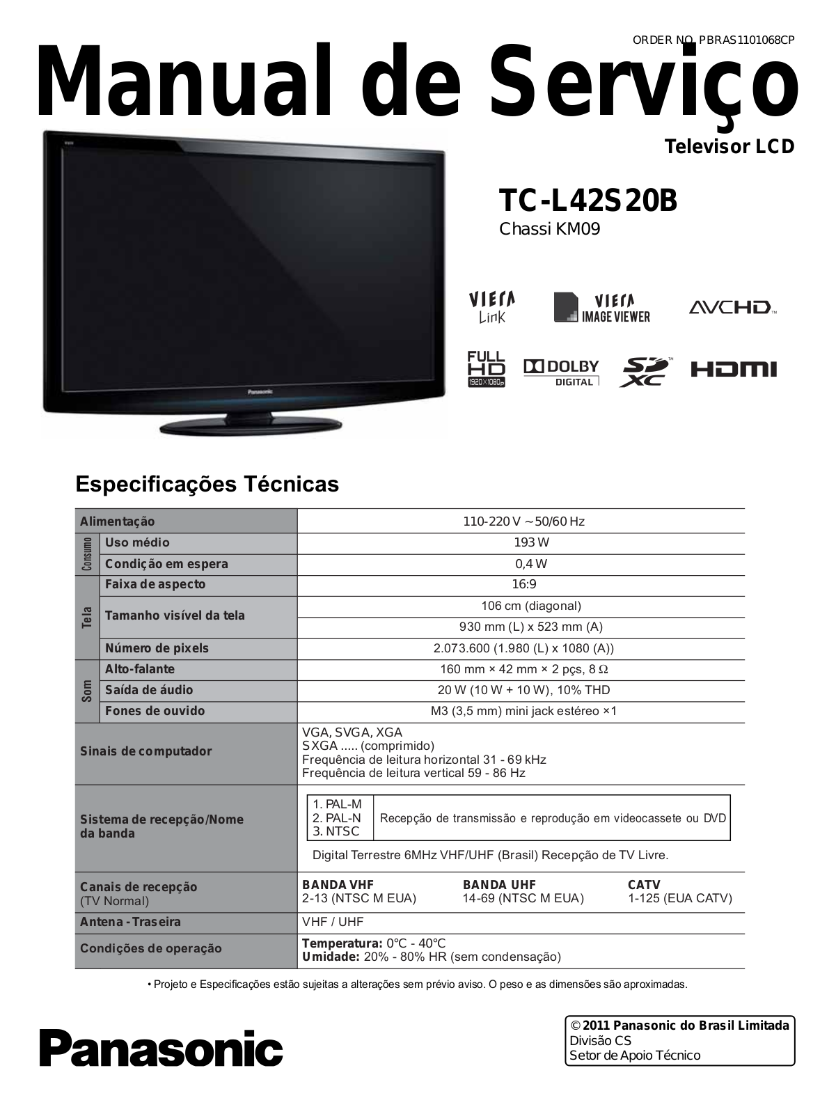Panasonic TC-L42S20B Schematic