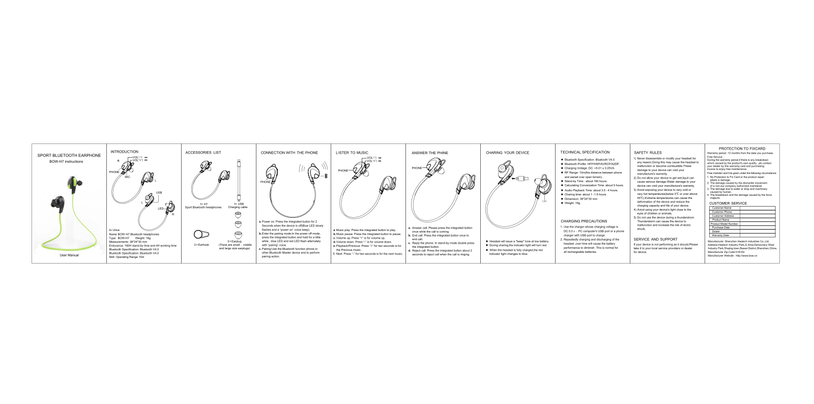 Hastech H7 Users Manual