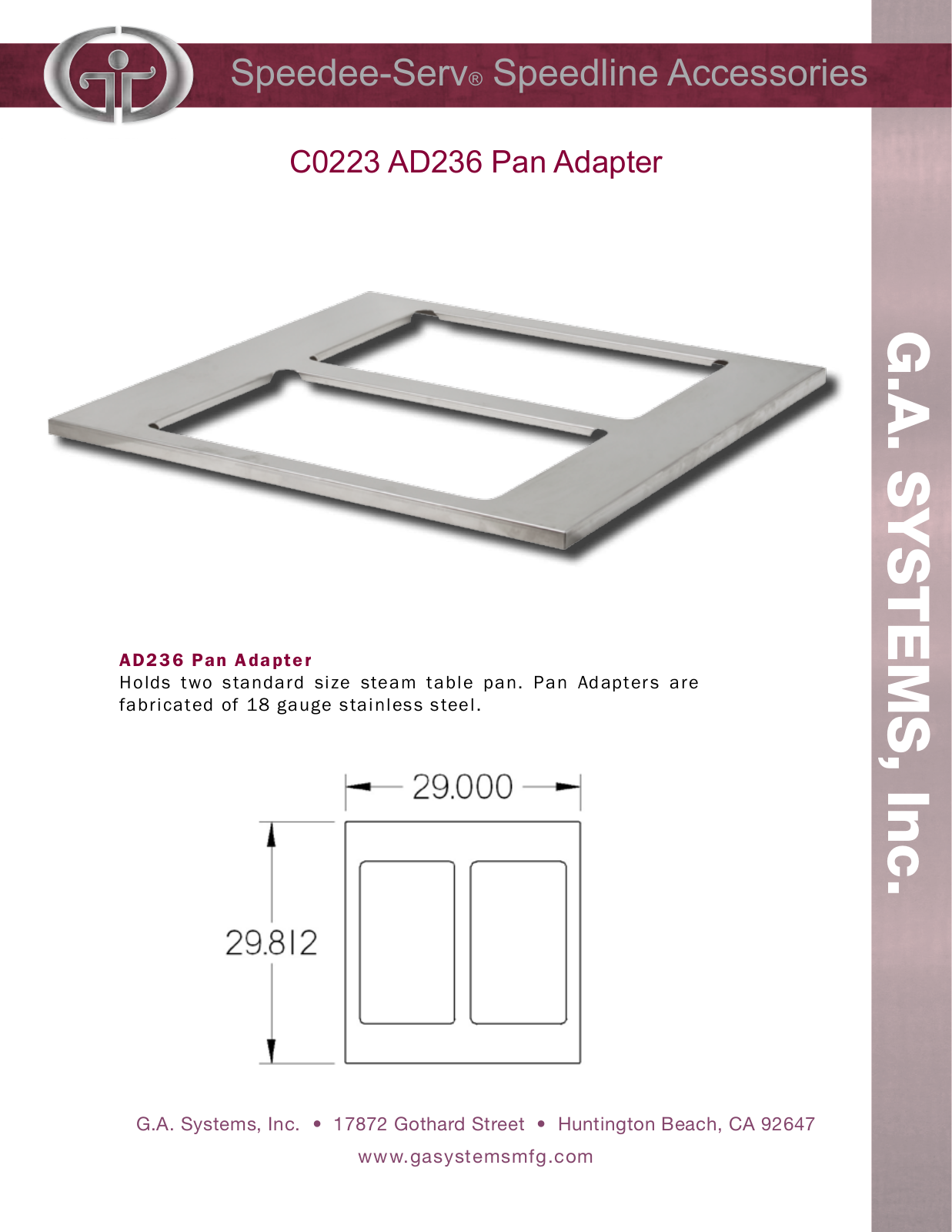 Ga Systems AD236 User Manual