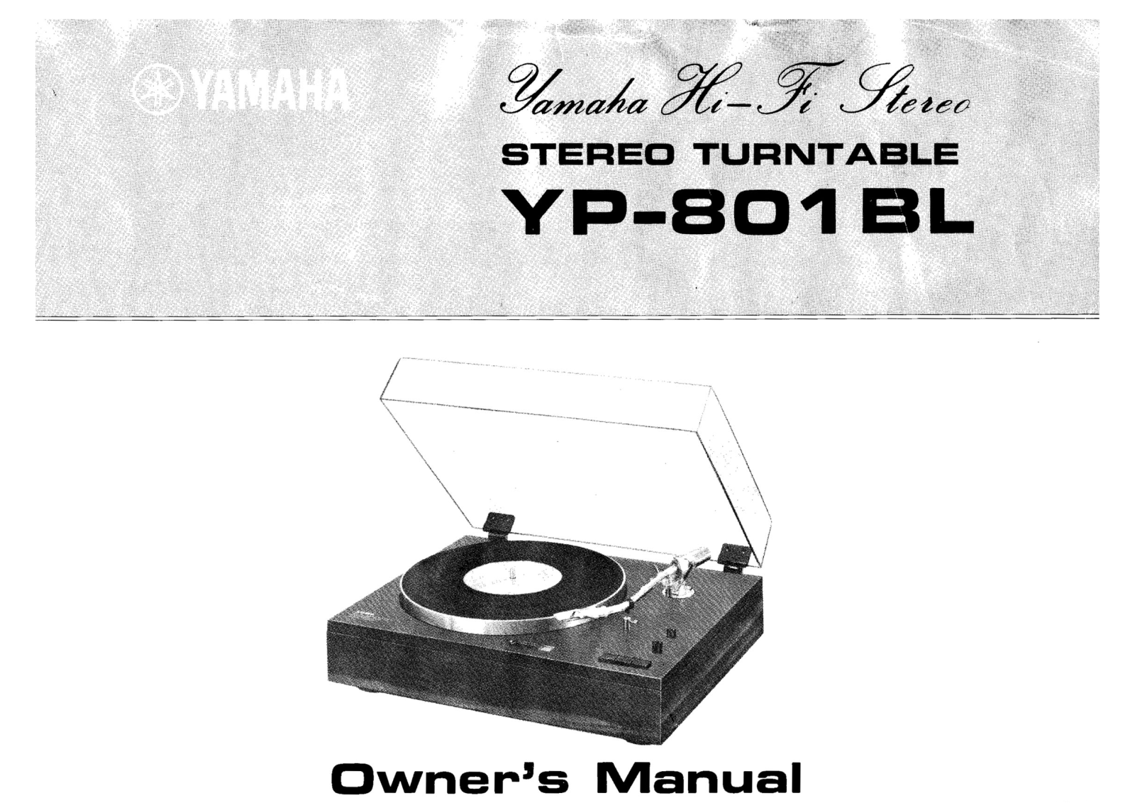 Yamaha YP-801-BL Owners Manual