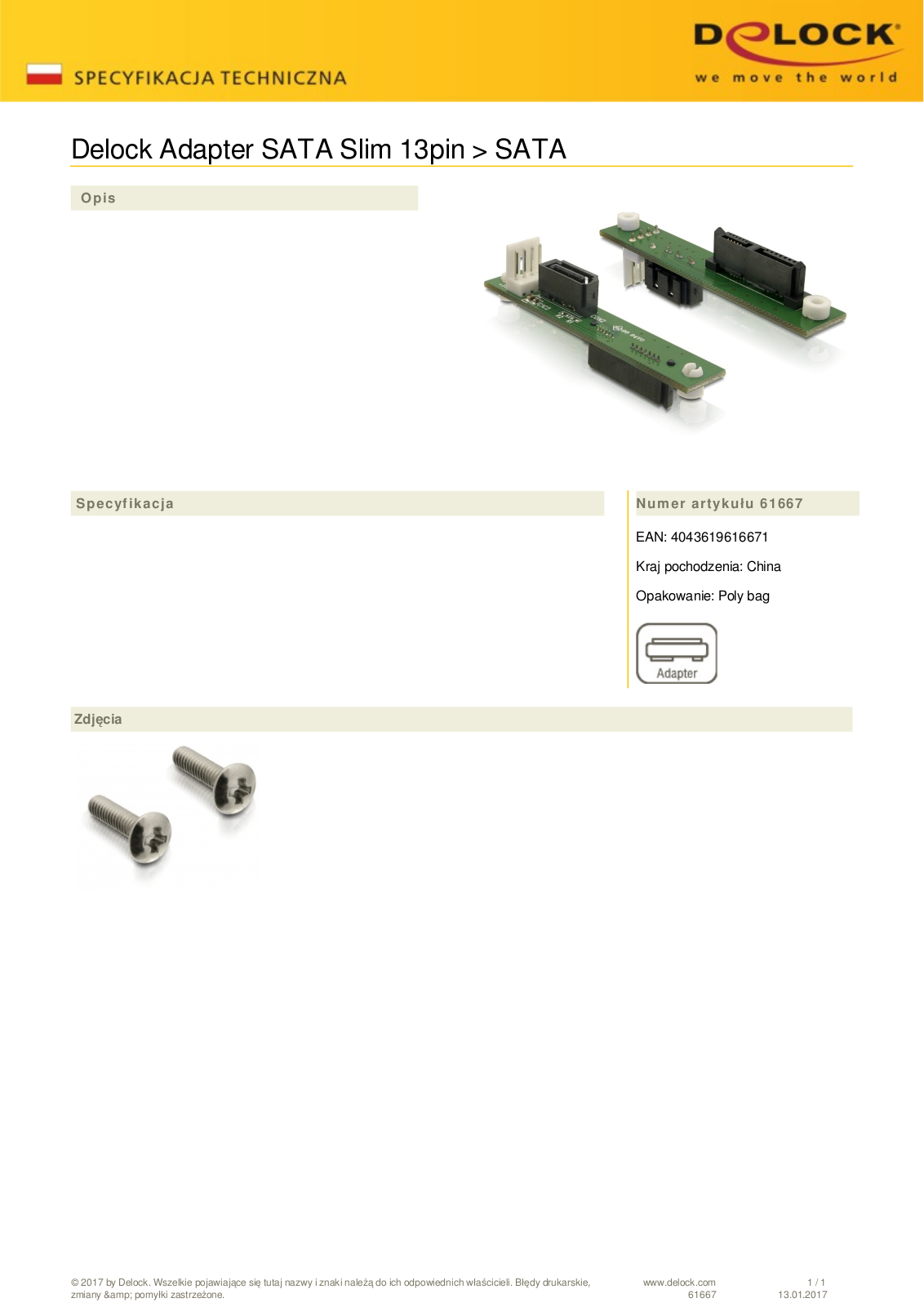 DeLOCK adapter IDE Slim CD-Rom User Manual