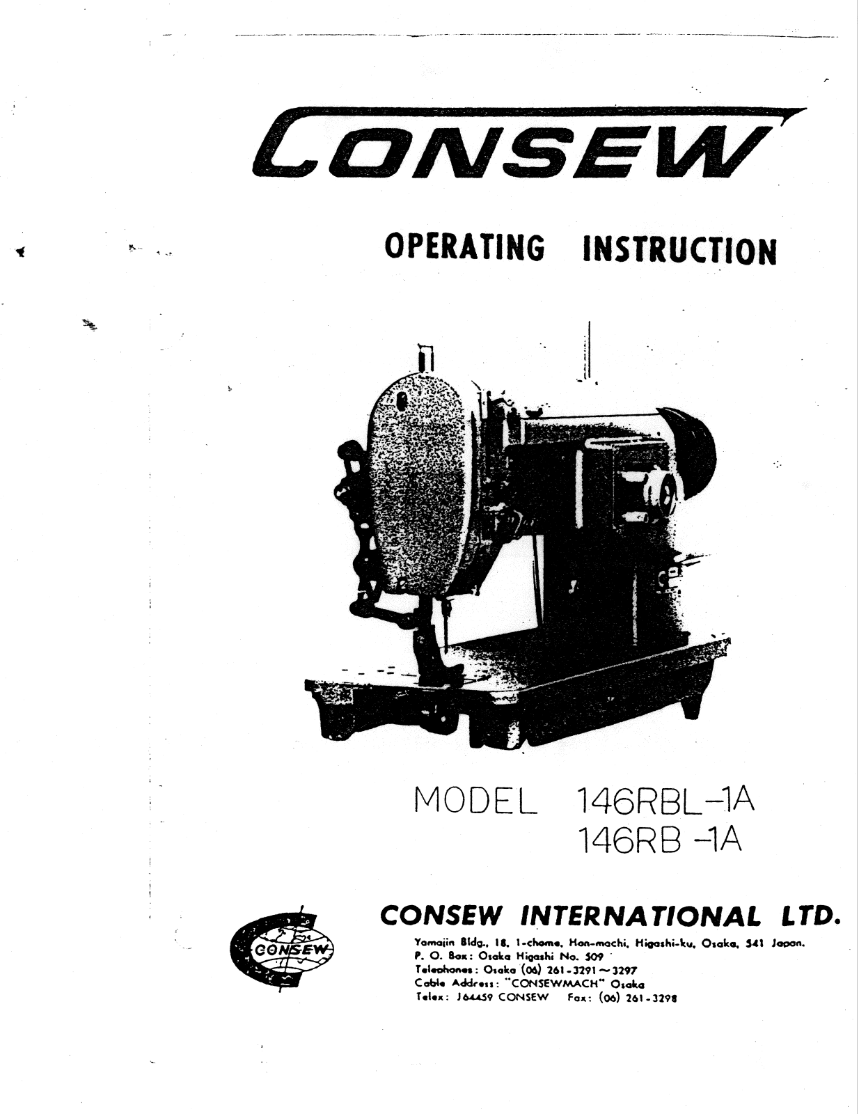 CONSEW 146RB-1A, 146RBL-1A Operating Instruction