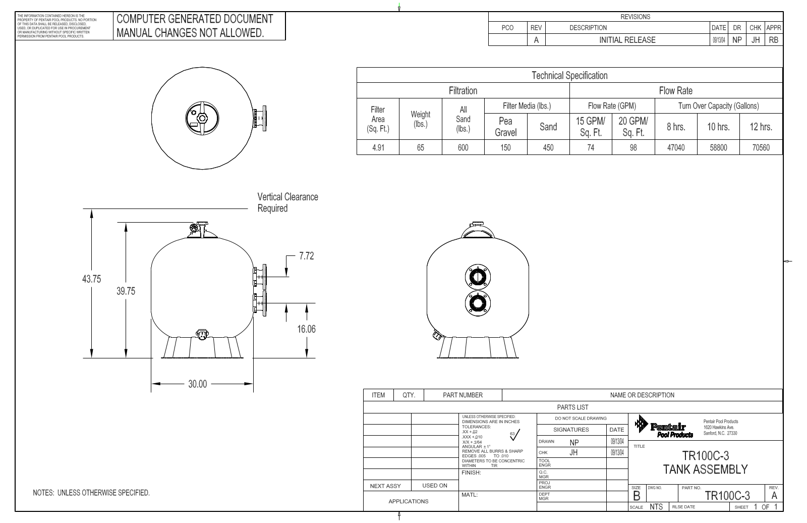 Sta-Rite TR100C-3 User Manual