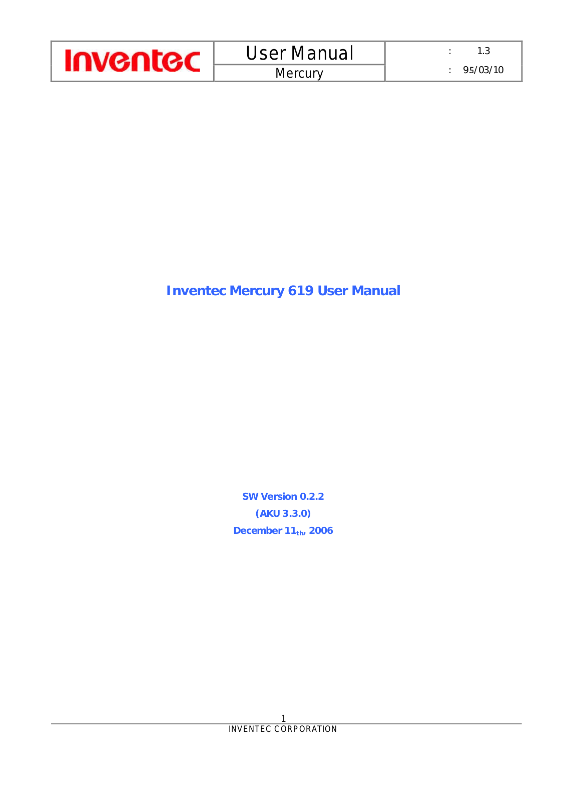 Inventec BC0153AAA000 User Manual