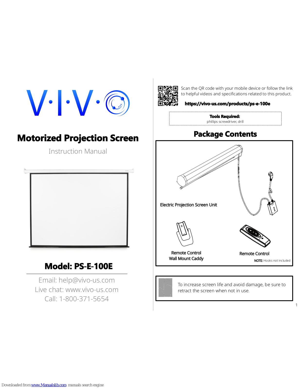 Vivo PS-E-100E Instruction Manual