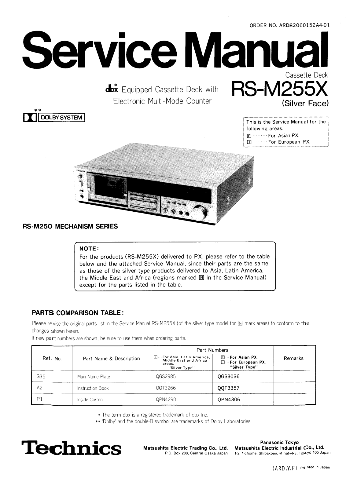 Technics RSM-255-X Service manual