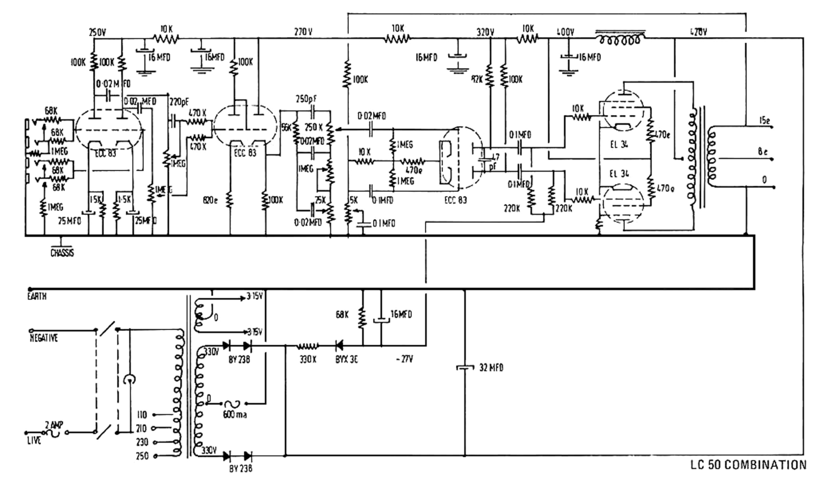 Laney LC-50 Schematic