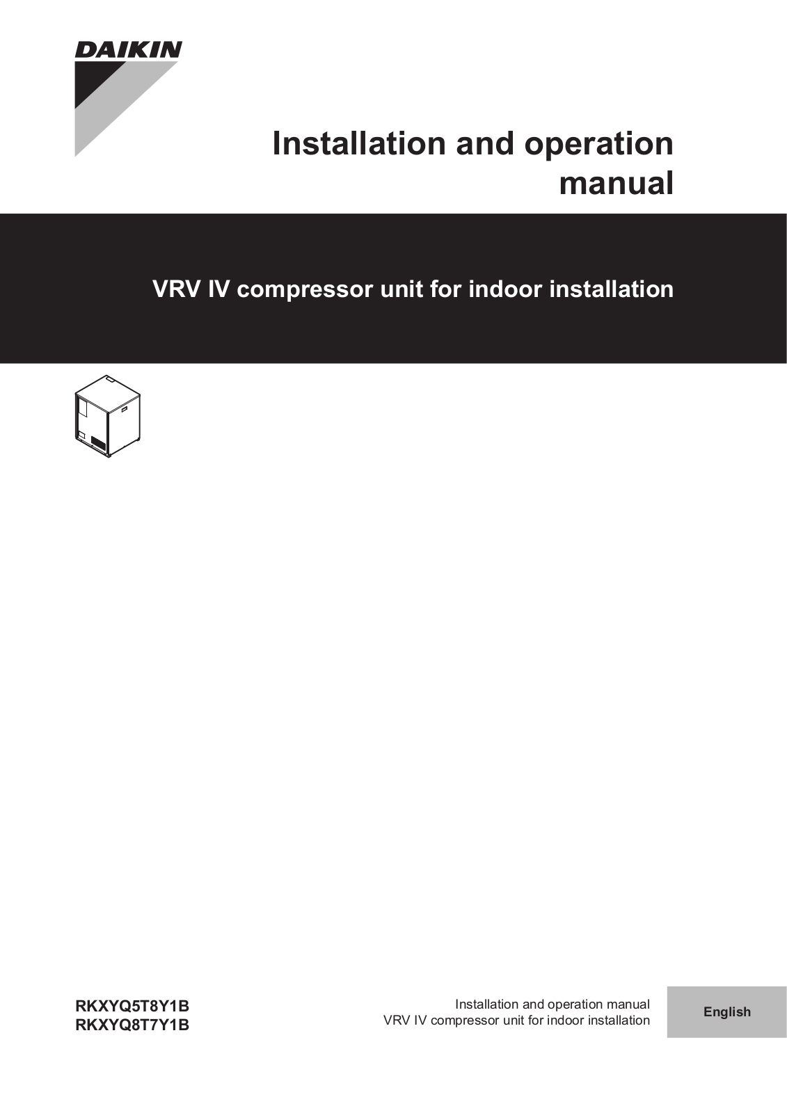 Daikin RKXYQ5T8Y1B, RKXYQ8T7Y1B Operation manuals