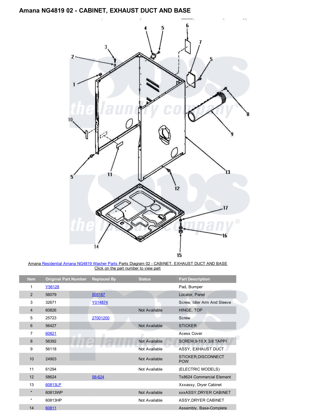 Amana NG4819 Parts Diagram