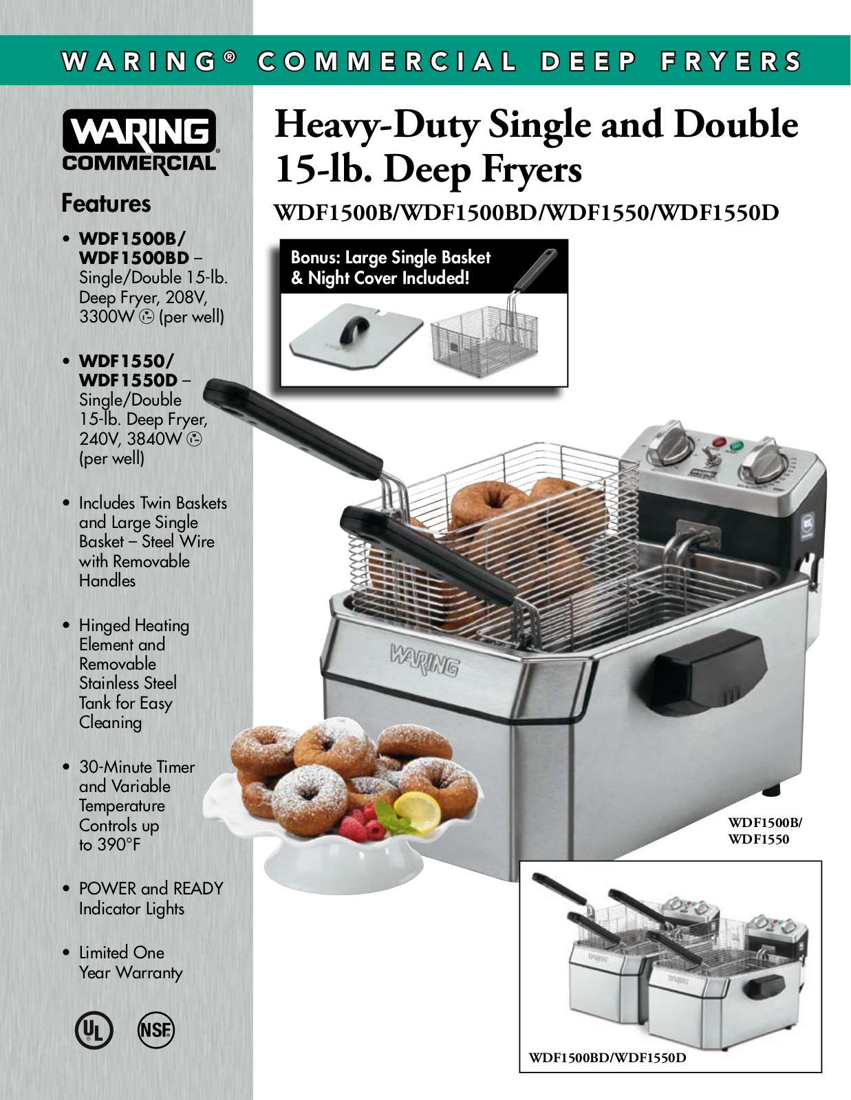 Waring WDF1500B User Manual