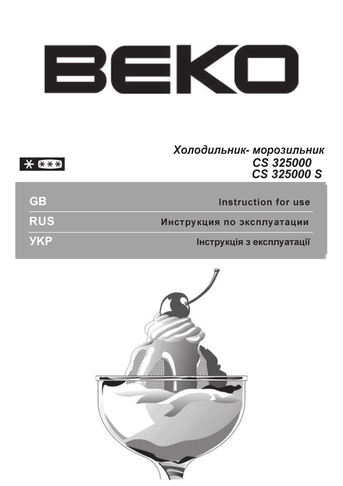 Beko CS 325000 User Manual