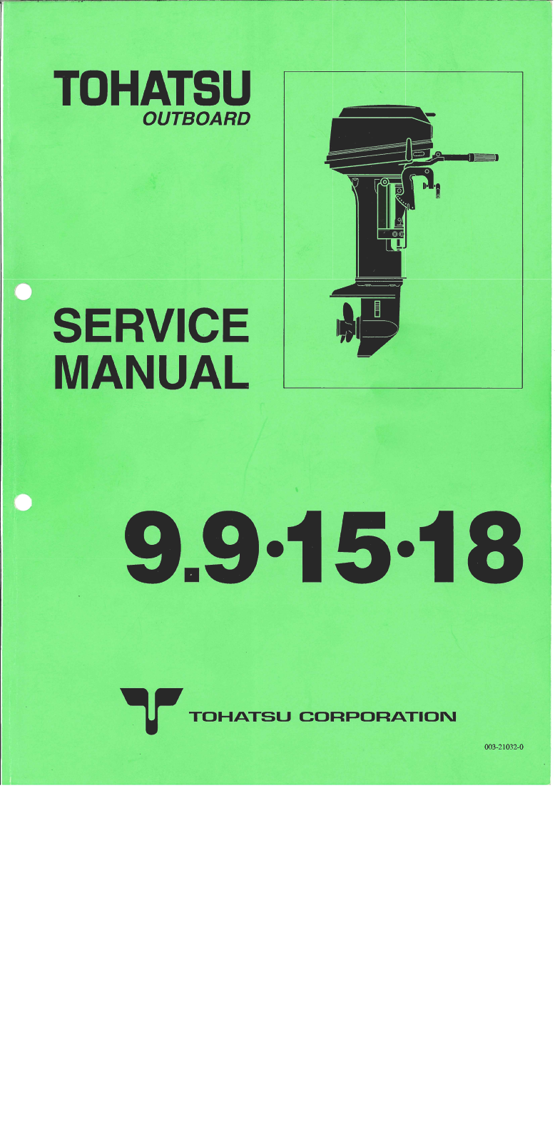 TOHATSU 9.9, 15, 18 Service Manual