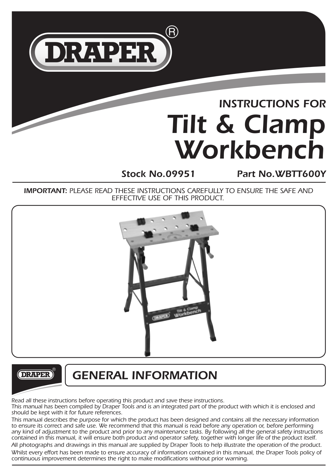 Draper Tools 09951 Instructions - ManualMachine.com