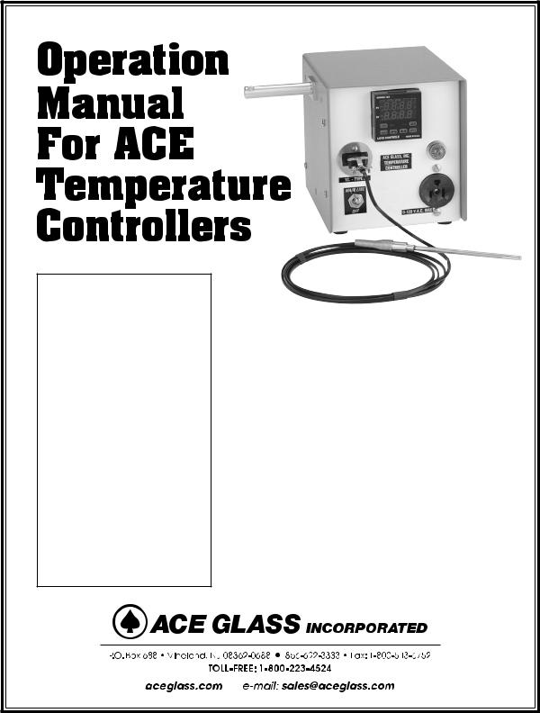 Ace Glass temperature controllers Operation Manual