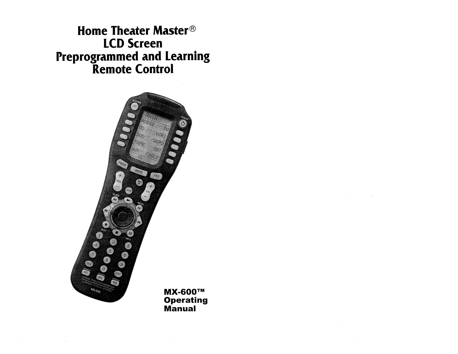 Ohsung Electronics URCMX600 Users Manual