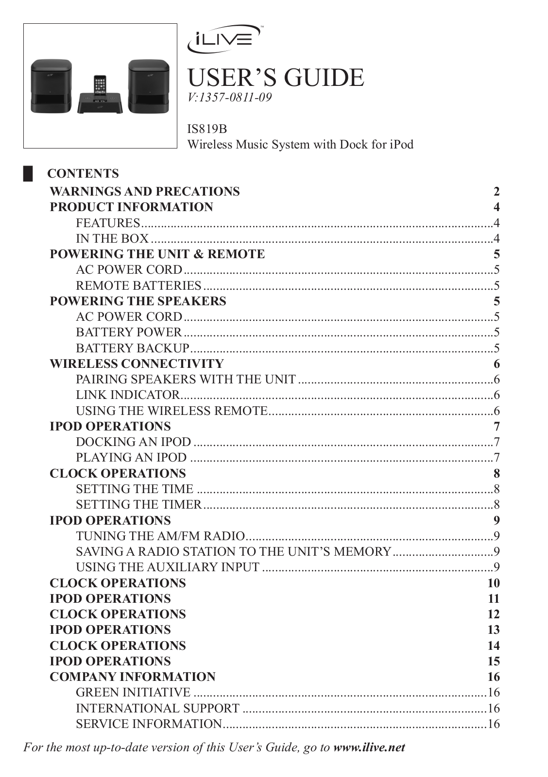 iLive IS819B User Manual