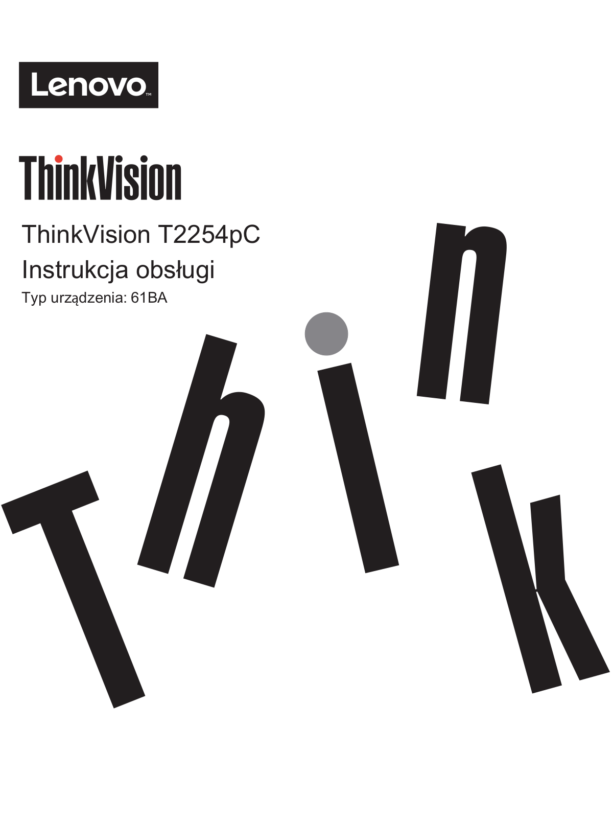 Lenovo ThinkVision T2254pC User Guide