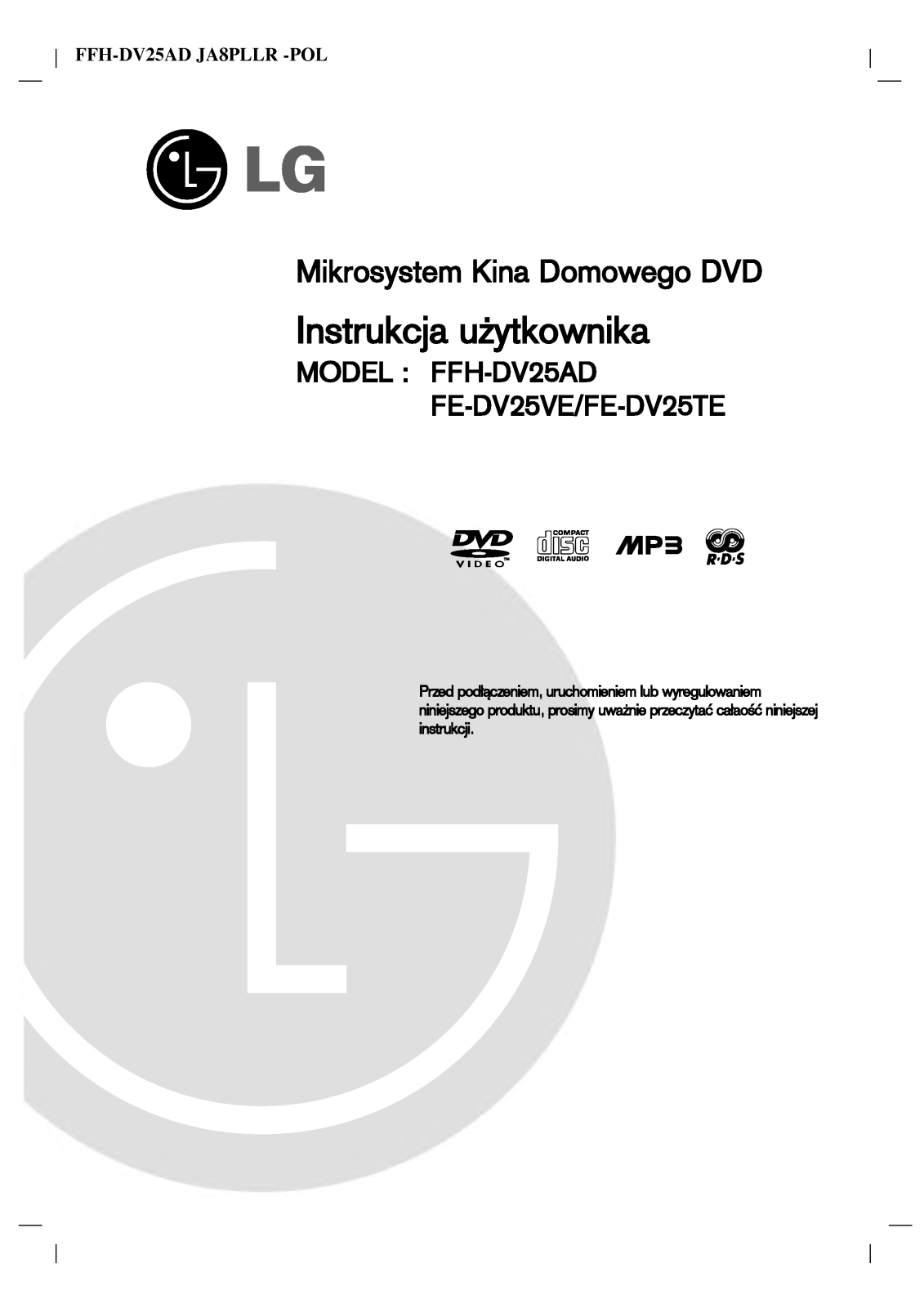 Lg FFH-DV25AD User Manual