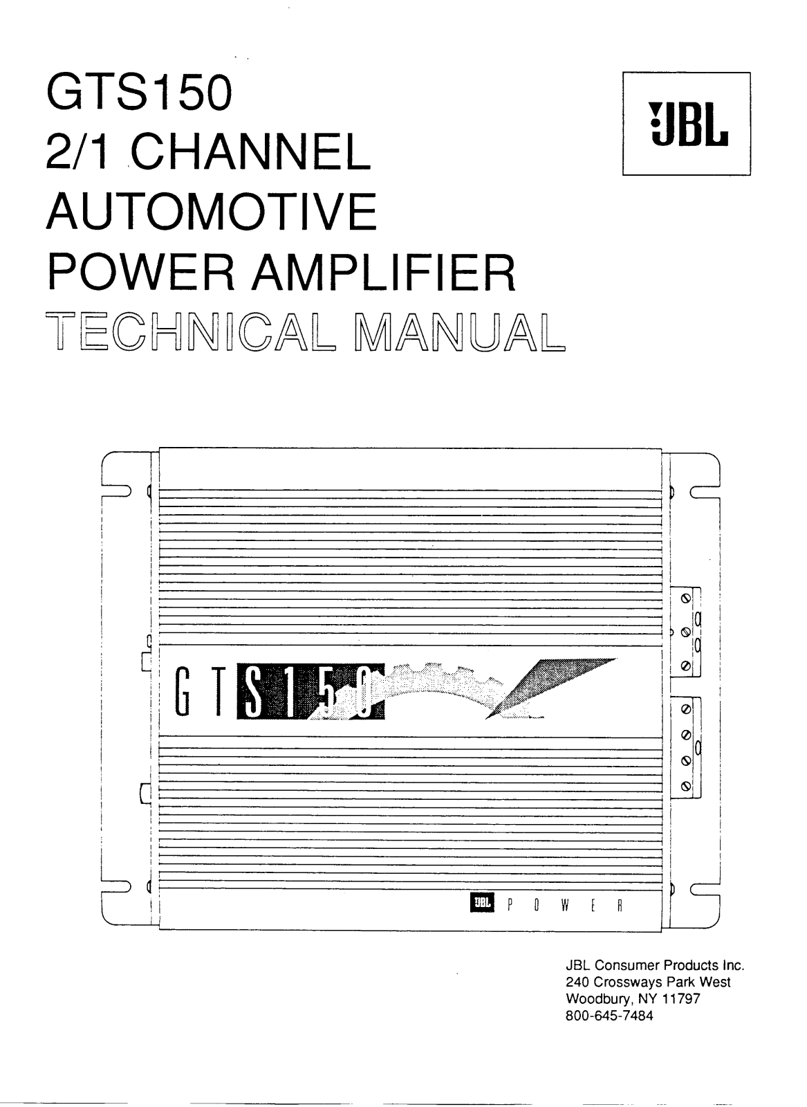 JBL GTS-150 Service manual