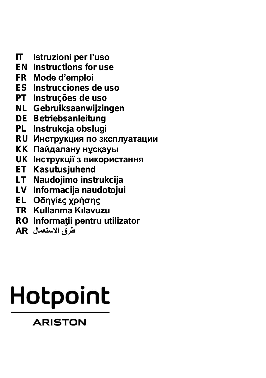 HOTPOINT/ARISTON HSL 66 F LS X User Manual