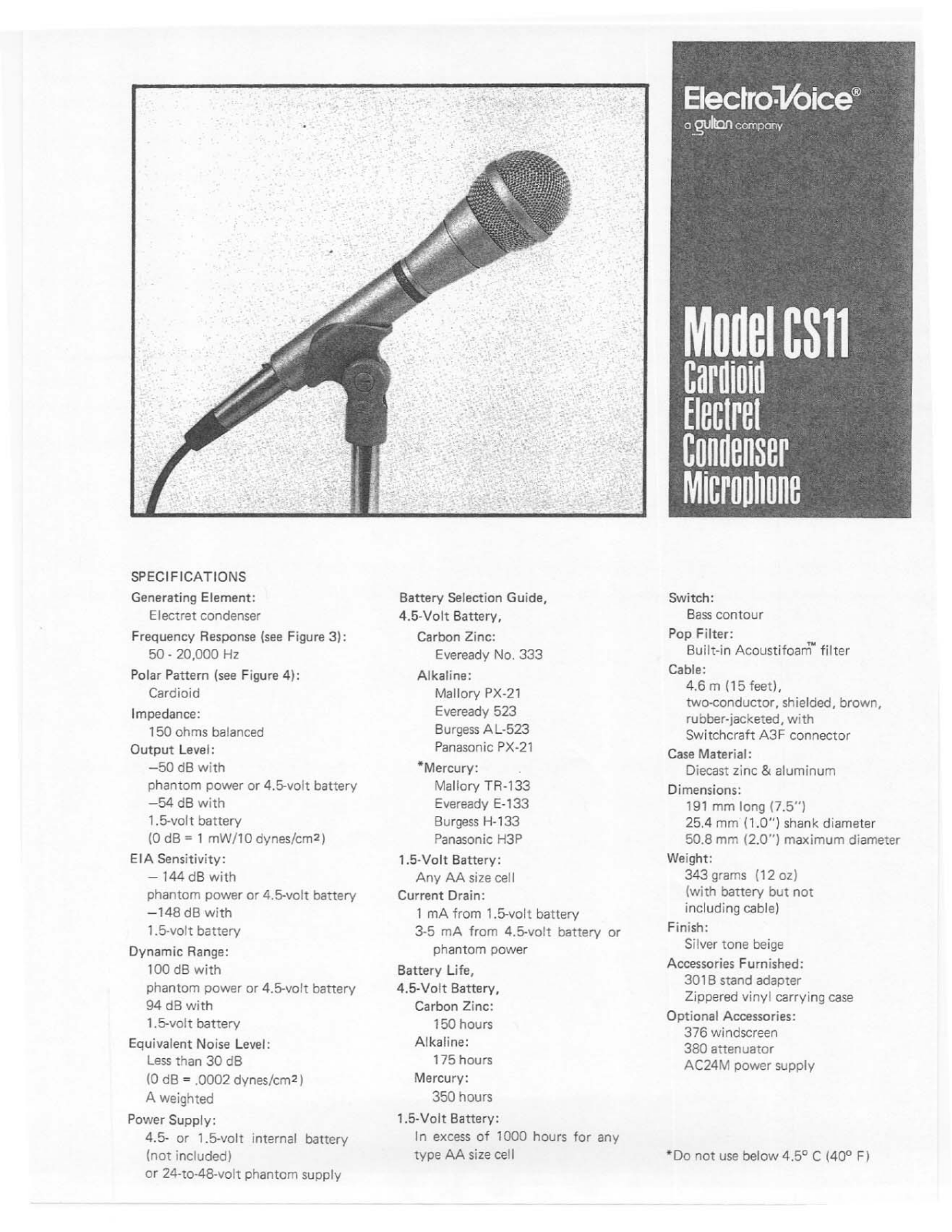 Electro-Voice CS11 User Manual