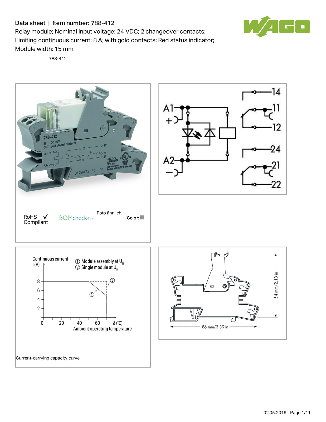 Wago 788-412 Data Sheet