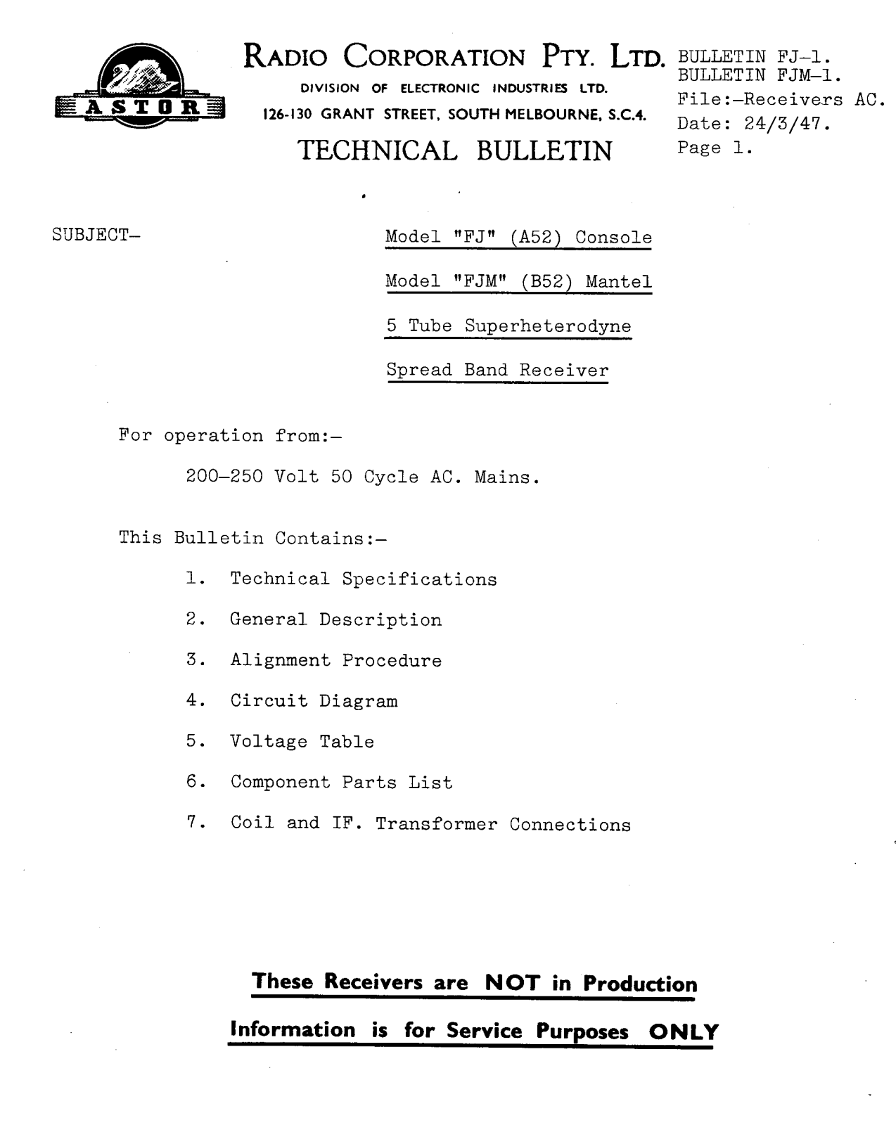 Astor FJ, FJM Diagram - ManualMachine.com