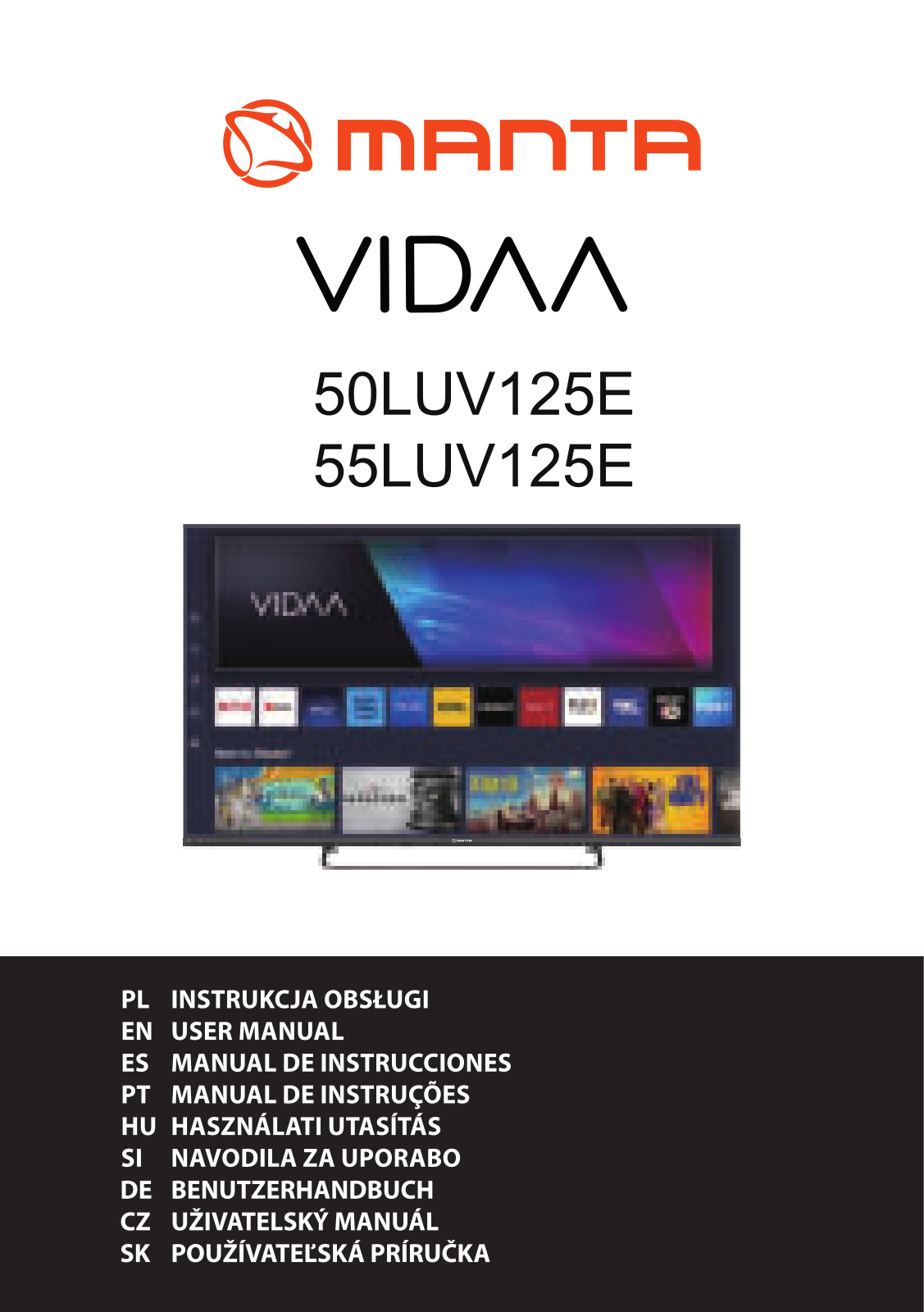 MANTA 55LUV125E, 50LUV125E User guide - ManualMachine.com