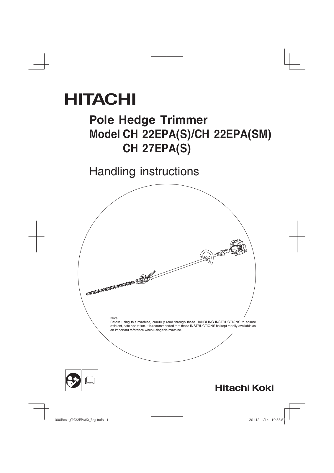 Hitachi CH22EPA, CH27EPA, CH22EPA S Handling Instructions Manual