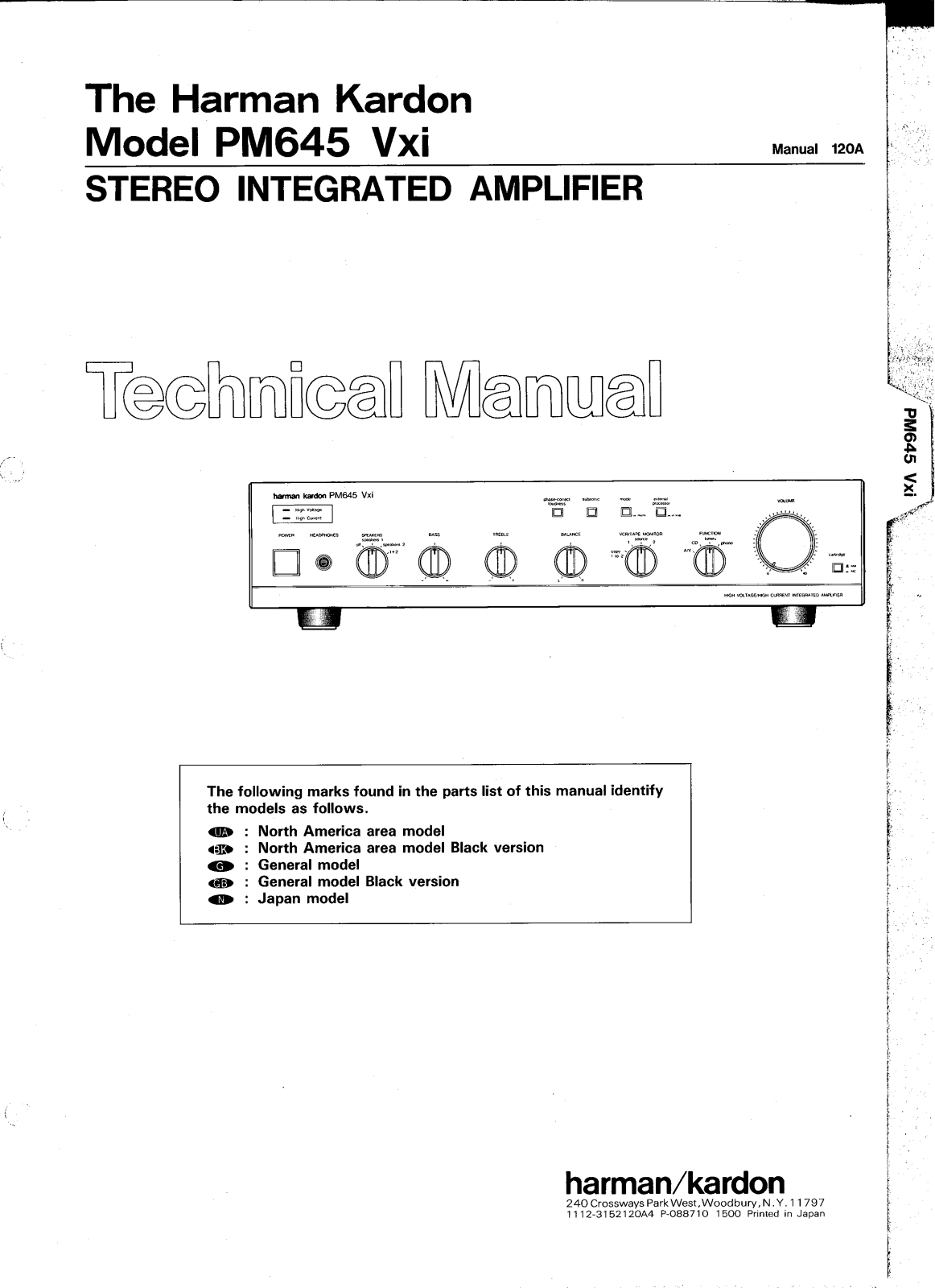Harman Kardon PM-645-VXI Service manual