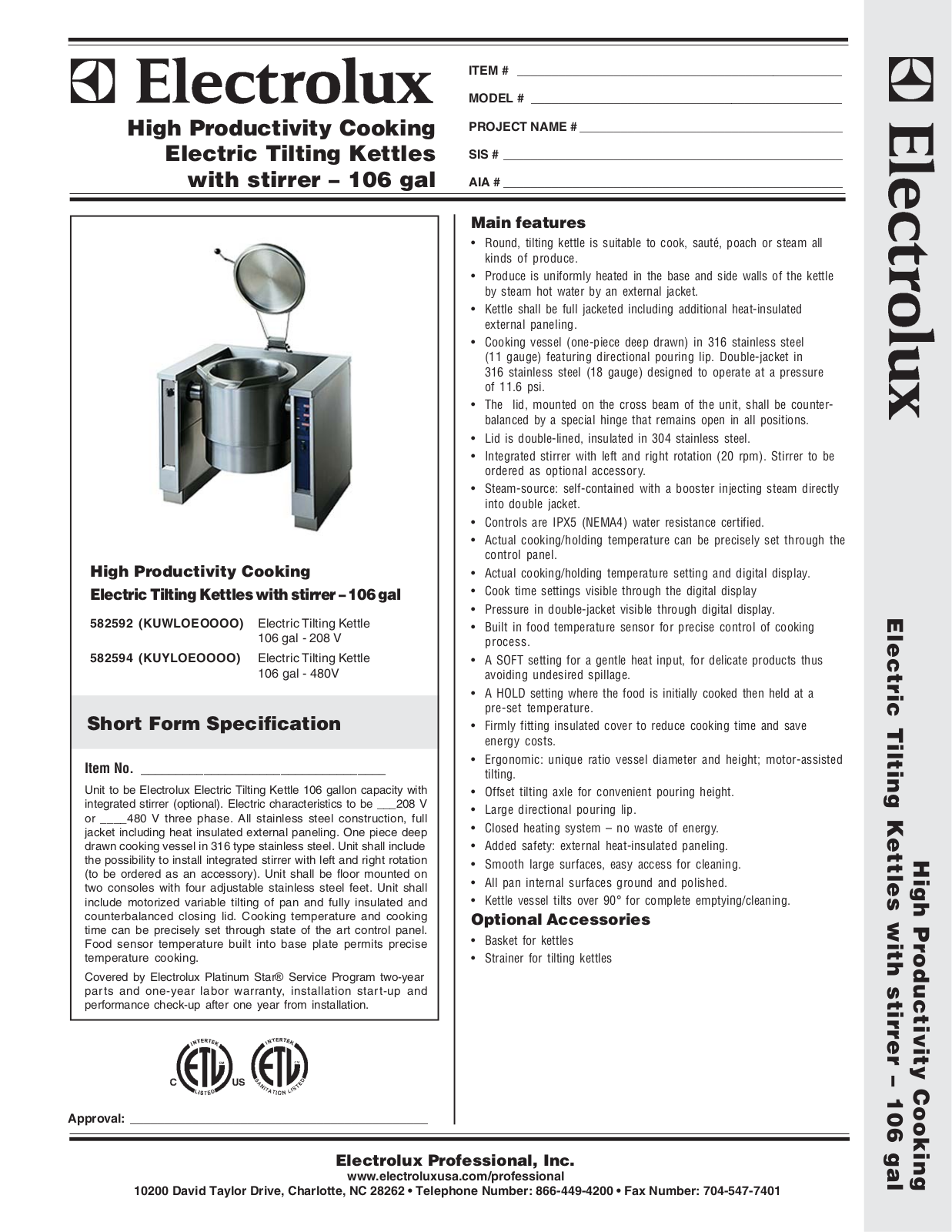 Electrolux KUWLOEOOOO User Manual