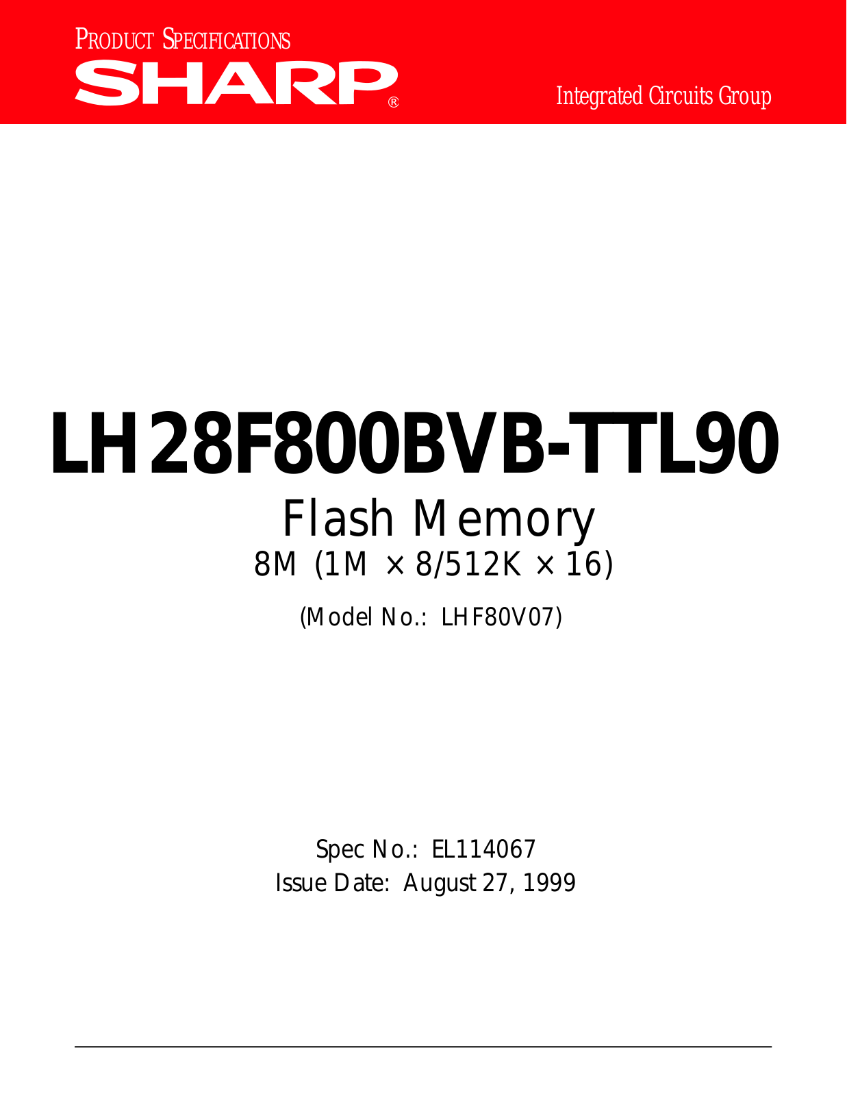 Datasheet LH28F800BVB-TTL90 Datasheet (Sharp) - ManualMachine.com