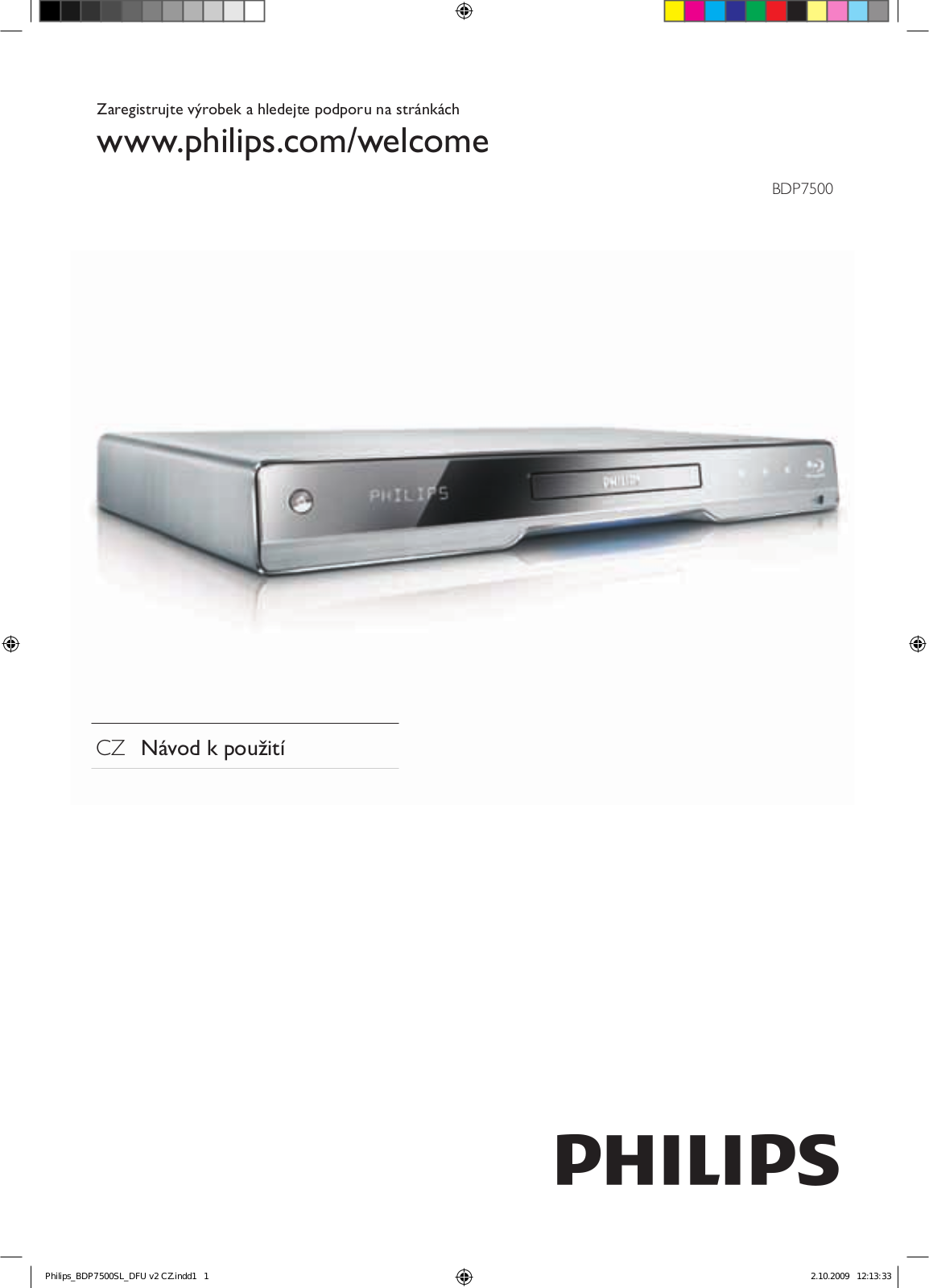 PHILIPS BDP7500SL, BDP7500BL User Manual