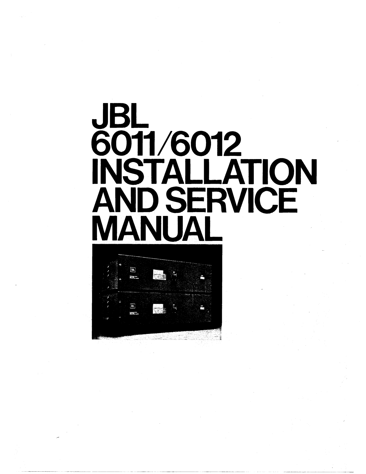 JBL 6012, 6011 Service manual