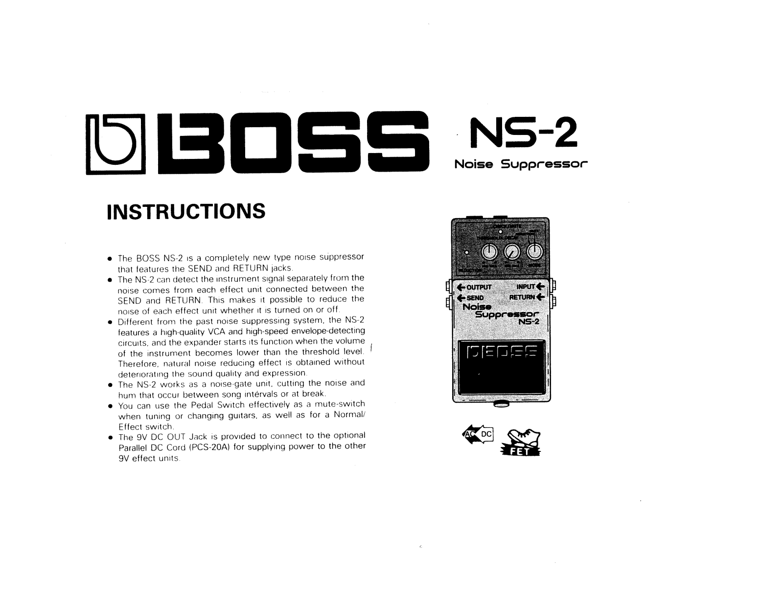 Boss NS-2 User Manual