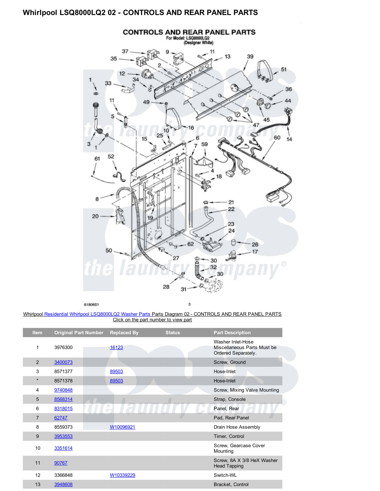 Whirlpool LSQ8000LQ2 Parts Diagram