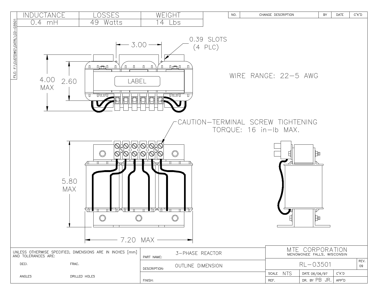 MTE RL-03501 CAD Drawings