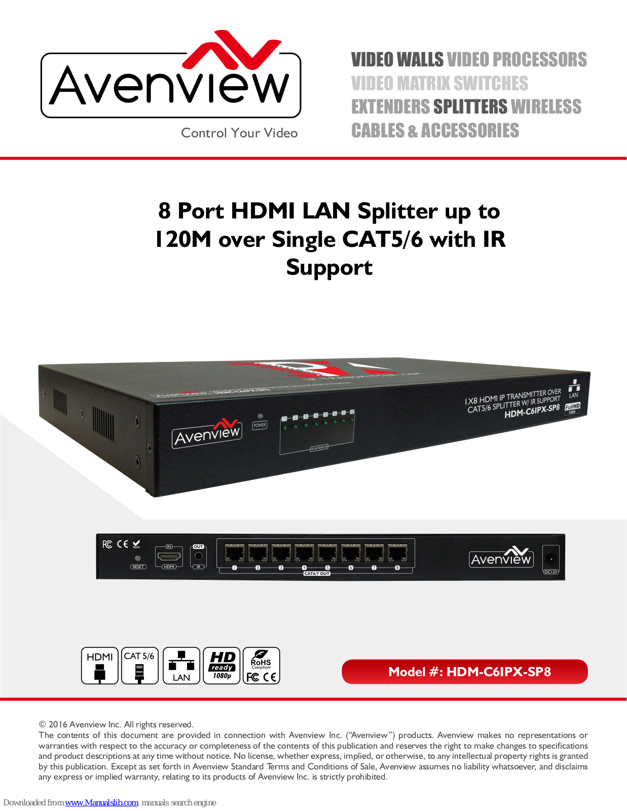 Avenview HDM-C61PX-SP8 Instructions Manual - ManualMachine.com