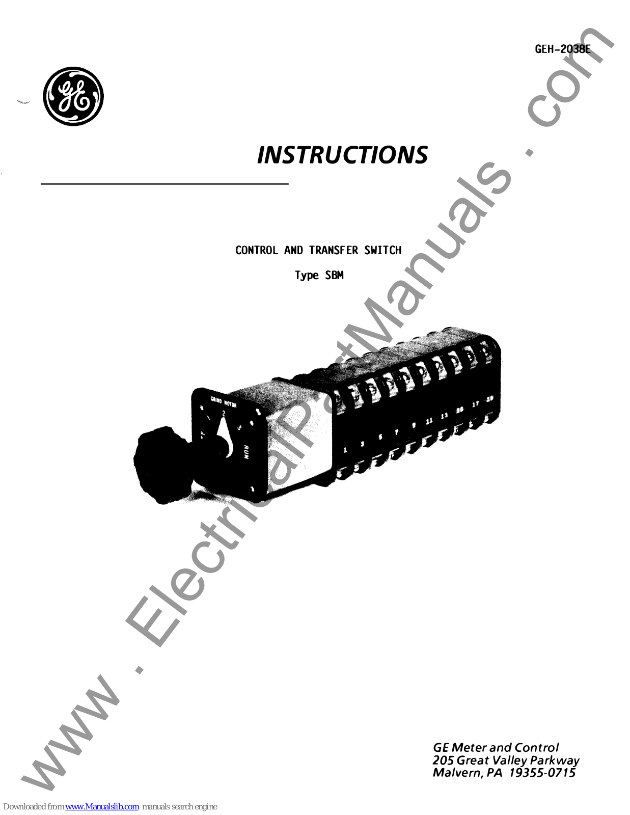 GE SBM Instructions Manual