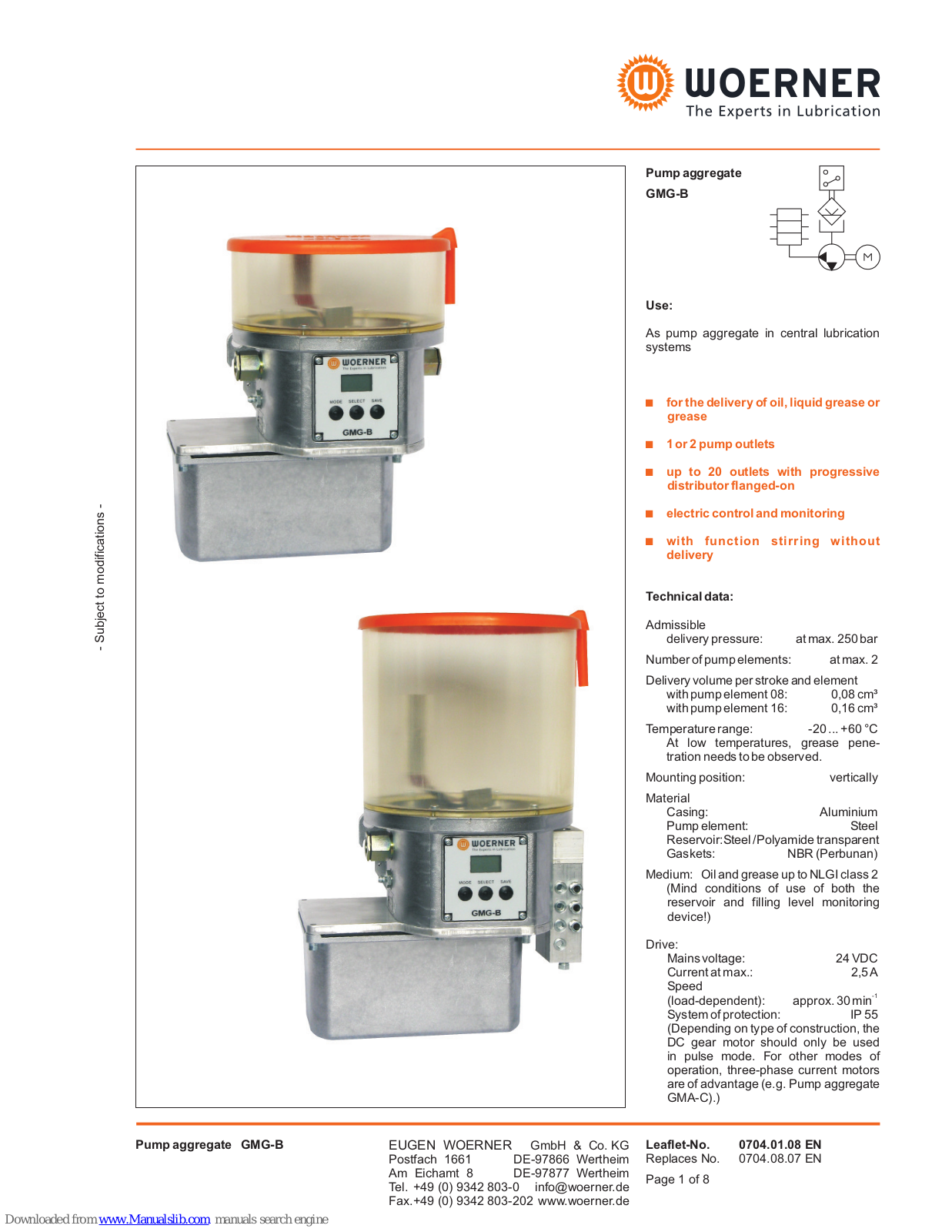 WOERNER GMG-B User Manual