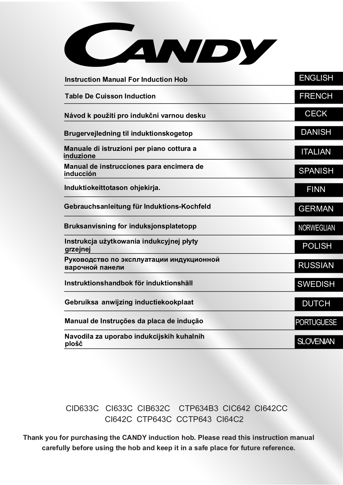 Candy CI64C2 User Manual