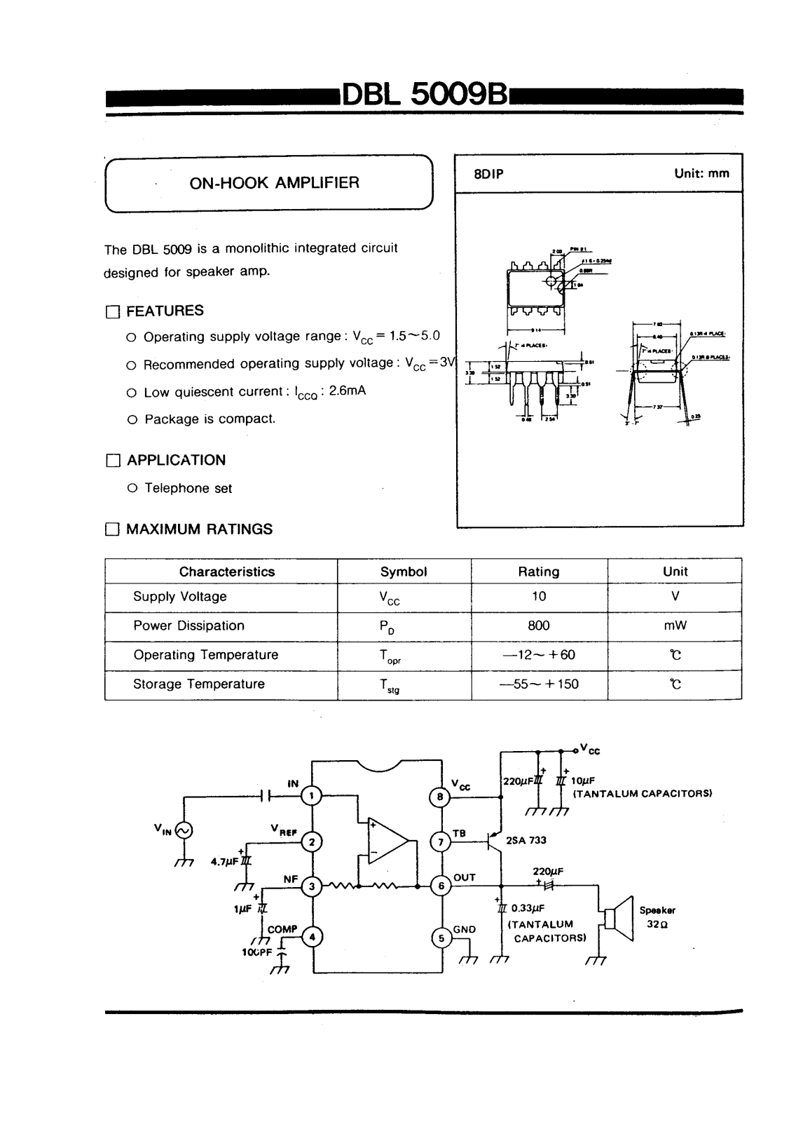 Daewoo Semiconductor DBL5009B Datasheet