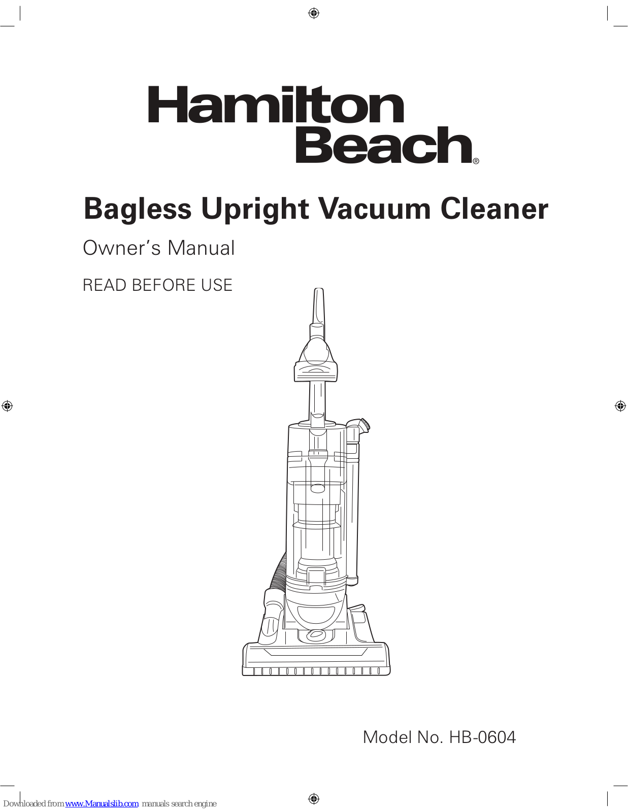 Hamilton Beach HB-0604 Owner's Manual