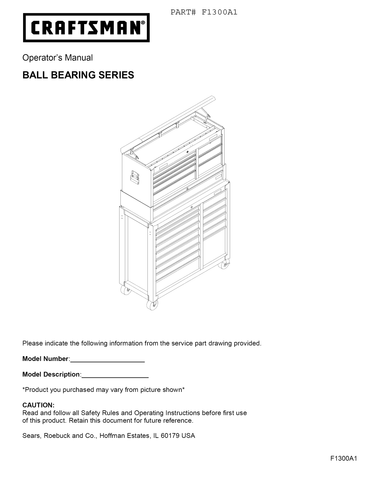 Craftsman 706596313 Owner’s Manual