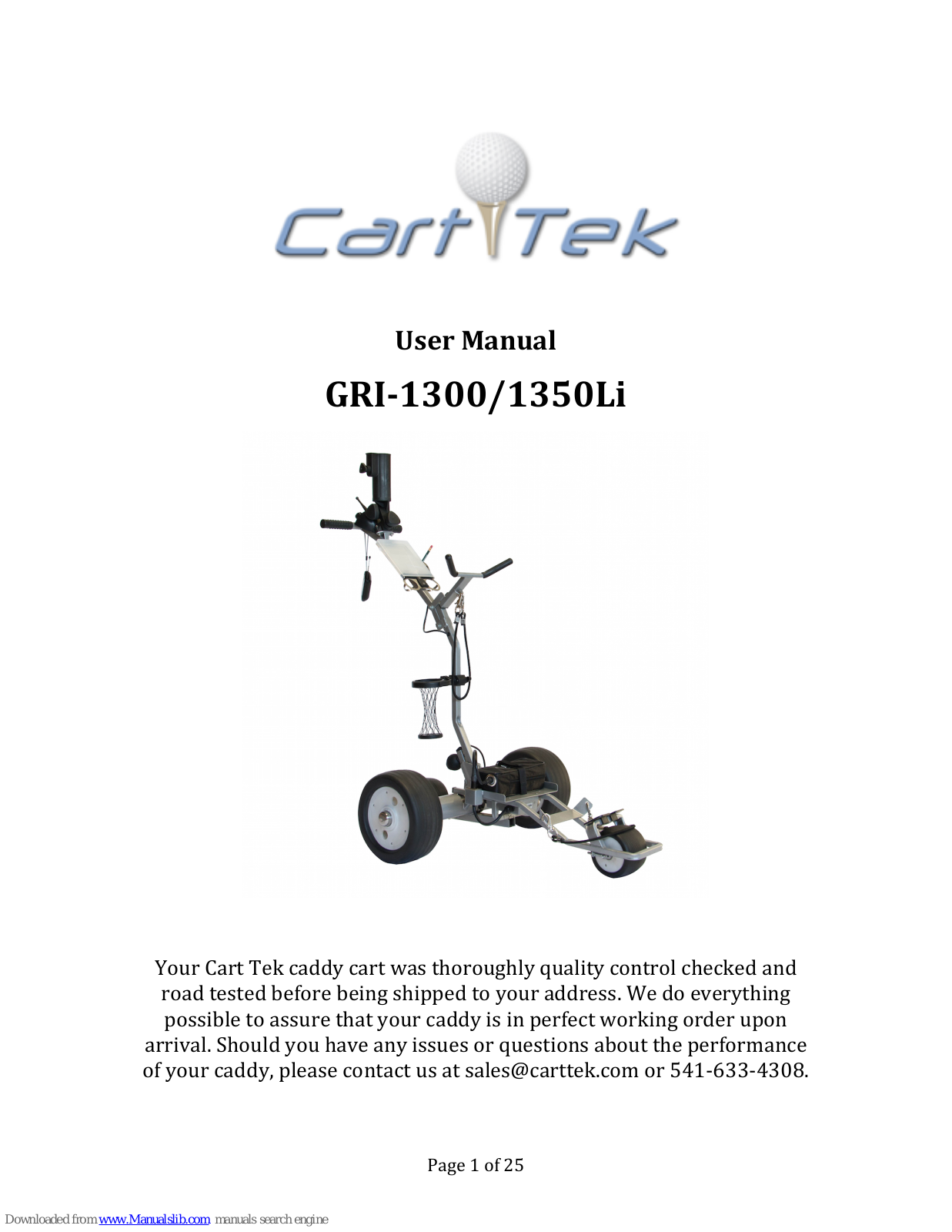 CartTek GRI-1300, GRI-1350Li User Manual