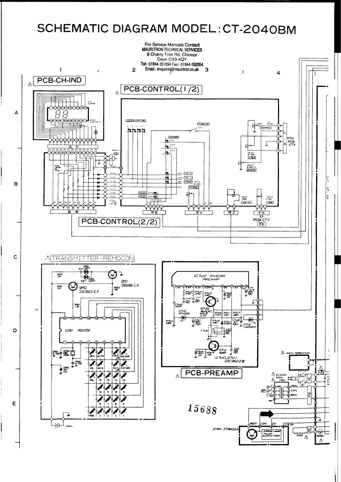 Mitsubishi CT-2040BM Schematic