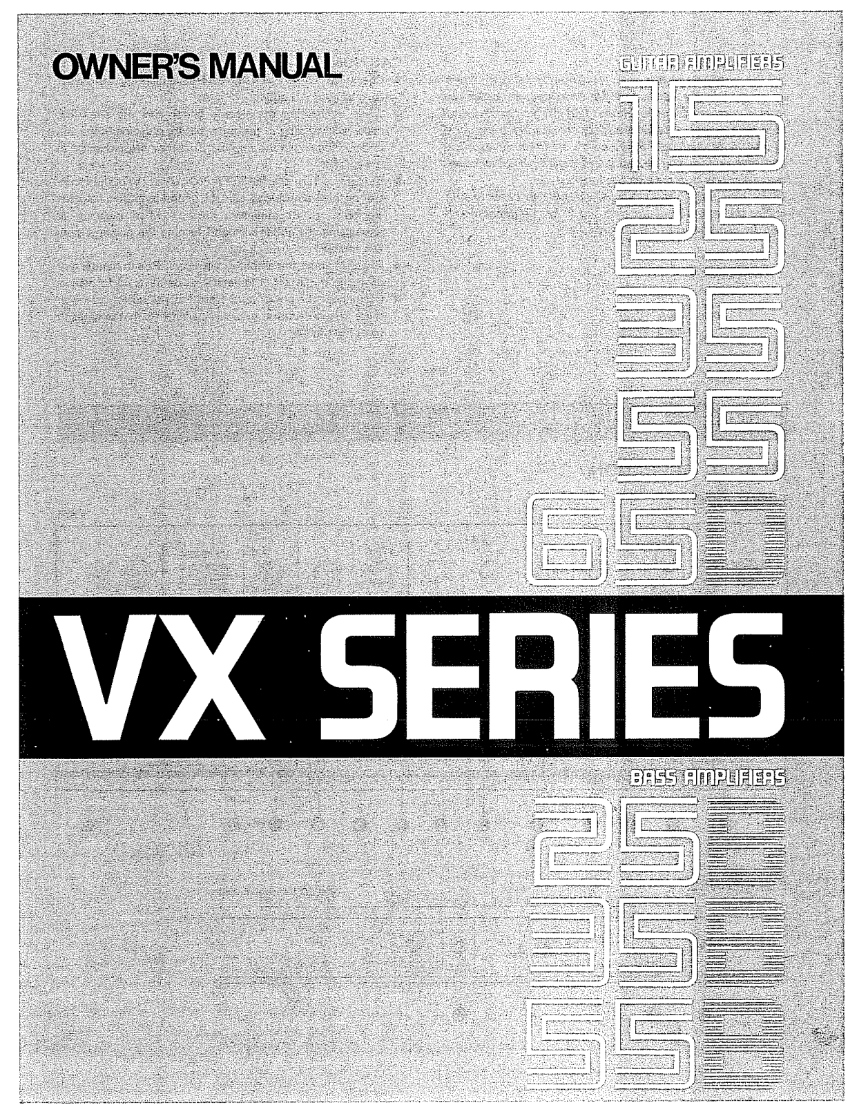 Yamaha VX SERIES User Manual