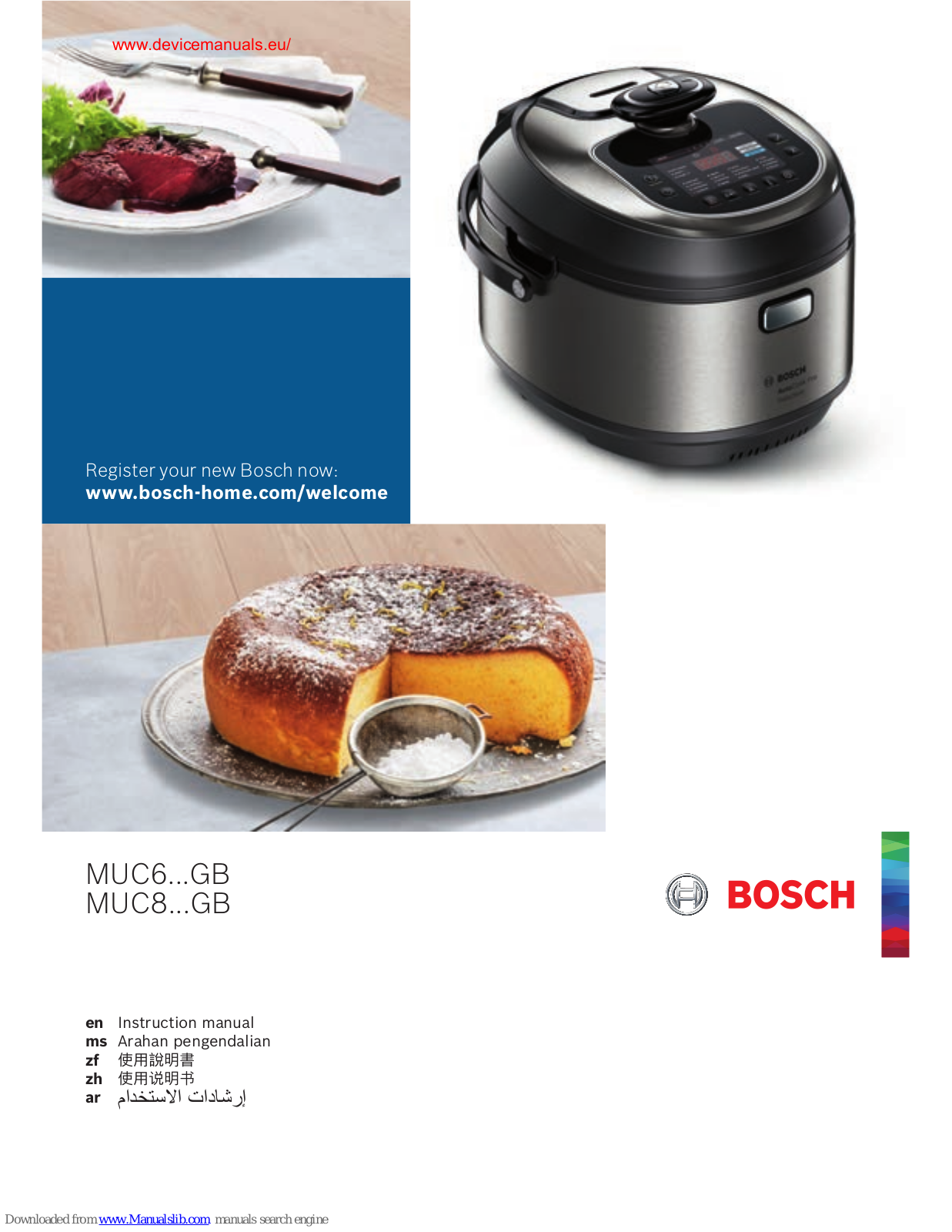 Bosch MUC68, MUC88 Instruction Manual
