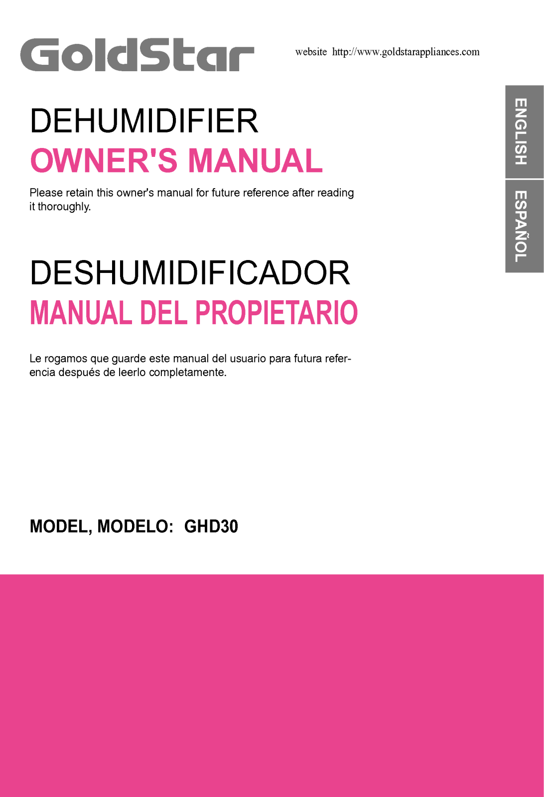 LG GHD30T7 User Manual