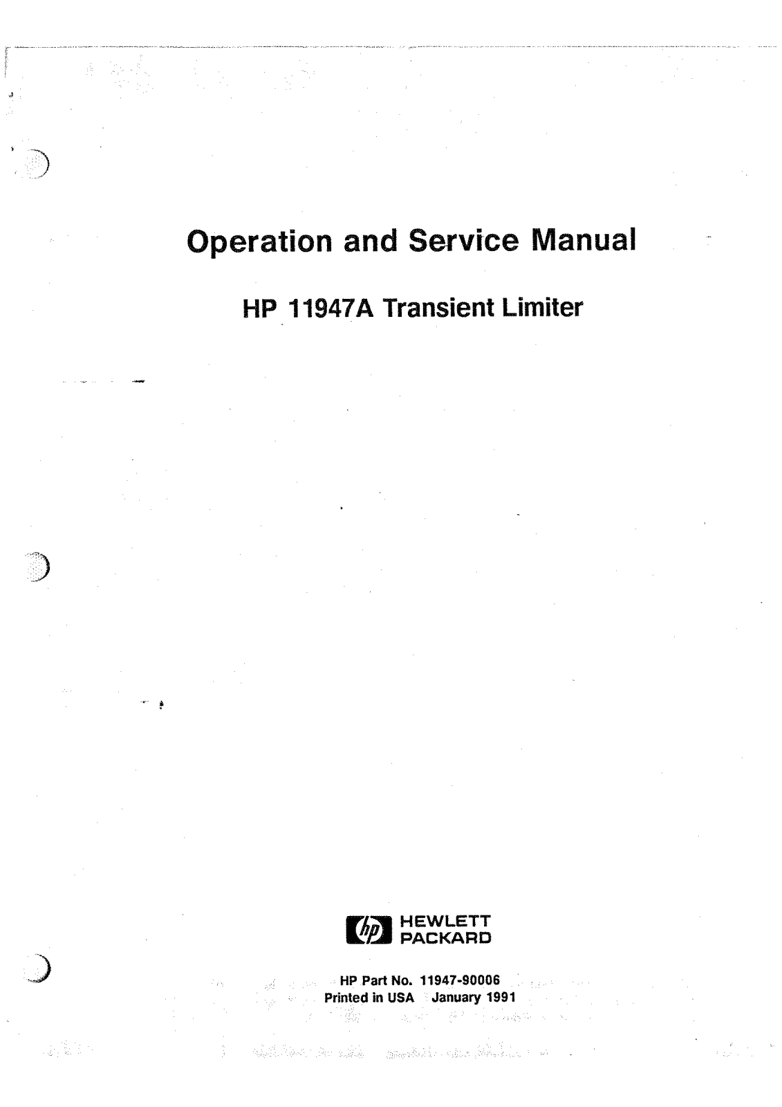 HP (Hewlett-Packard) 11947A User Manual